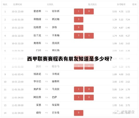 西甲第十轮 西甲第十轮对阵表-第2张图片-www.211178.com_果博福布斯