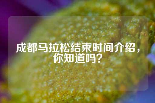 成都马拉松结束时间介绍，你知道吗？-第1张图片-皇冠信用盘出租