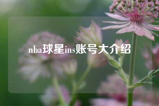 nba球星ins账号大介绍